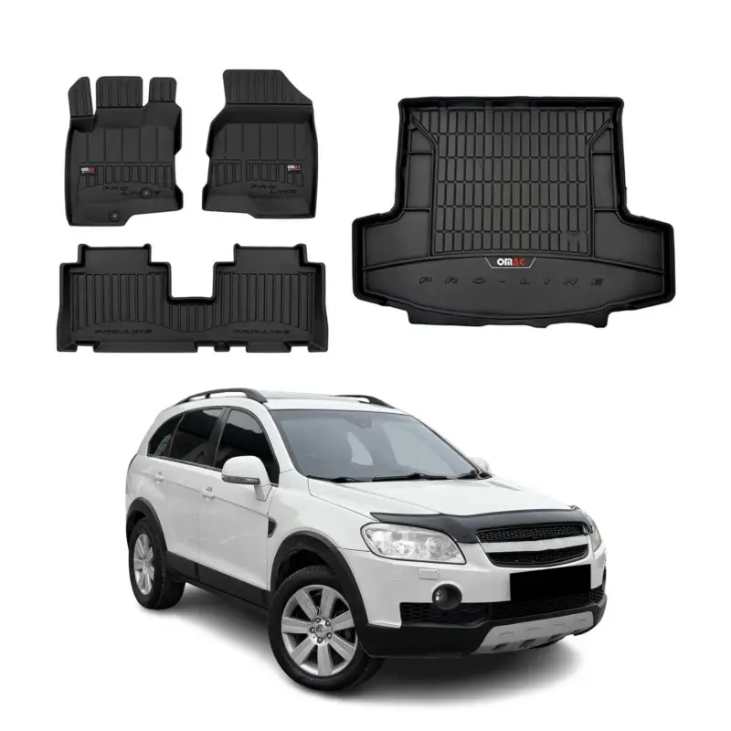 OMAC Fußmatten & Kofferraumwanne Set für Chevrolet Captiva 2006-2018 Gummi 4x Knallerangebot