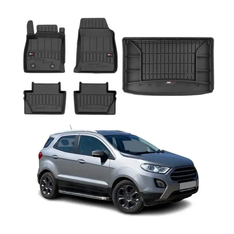 Markenprodukt OMAC Fußmatten & Kofferraumwanne Set für Ford Ecosport 2017-2024 Obere Gummi 5x