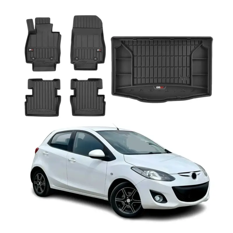 OMAC Fußmatten & Kofferraumwanne Set für Mazda 2 2015-2026 Gummi TPE Schwarz 5x Beliebt