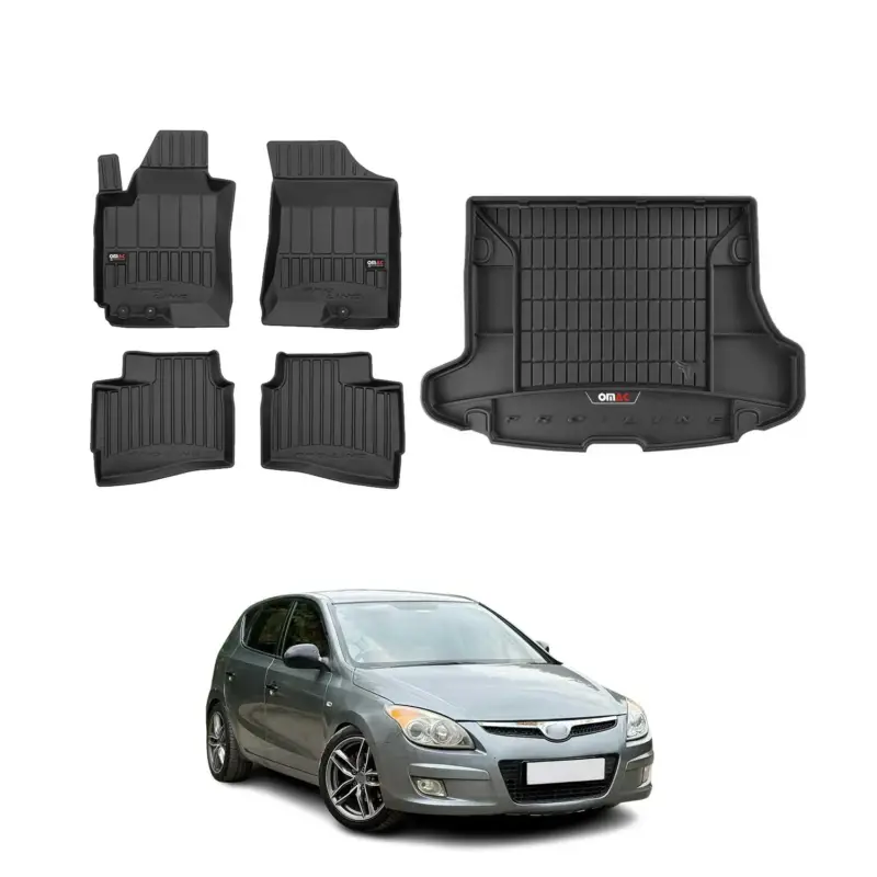 OMAC Fußmatten & Kofferraumwanne Set für Hyundai i30 Kombi 2007-2012 Gummi 5x Preiswert