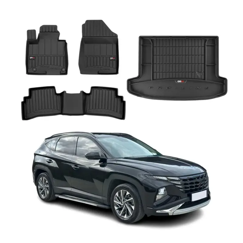 OMAC Fußmatten & Kofferraumwanne Set für Hyundai Tucson 2022-2026 Gummi TPE 5x Schnäppchen
