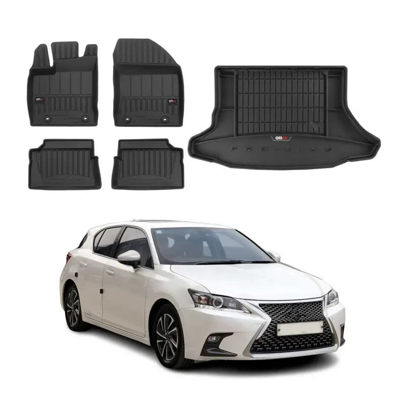 Neu Im Sortiment OMAC Fußmatten & Kofferraumwanne Set für Lexus CT 200H 2010-2020 Gummi 5x