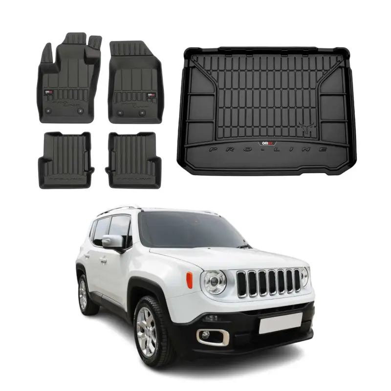 Jetzt Bestellen OMAC Fußmatten & Kofferraumwanne Set für Jeep Renegade 2014-2024 Gummi TPE 5x