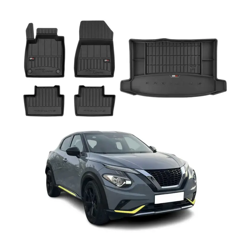 Geprüft OMAC Fußmatten & Kofferraumwanne Set für Nissan Juke 2019-2026 Gummi Schwarz 5x