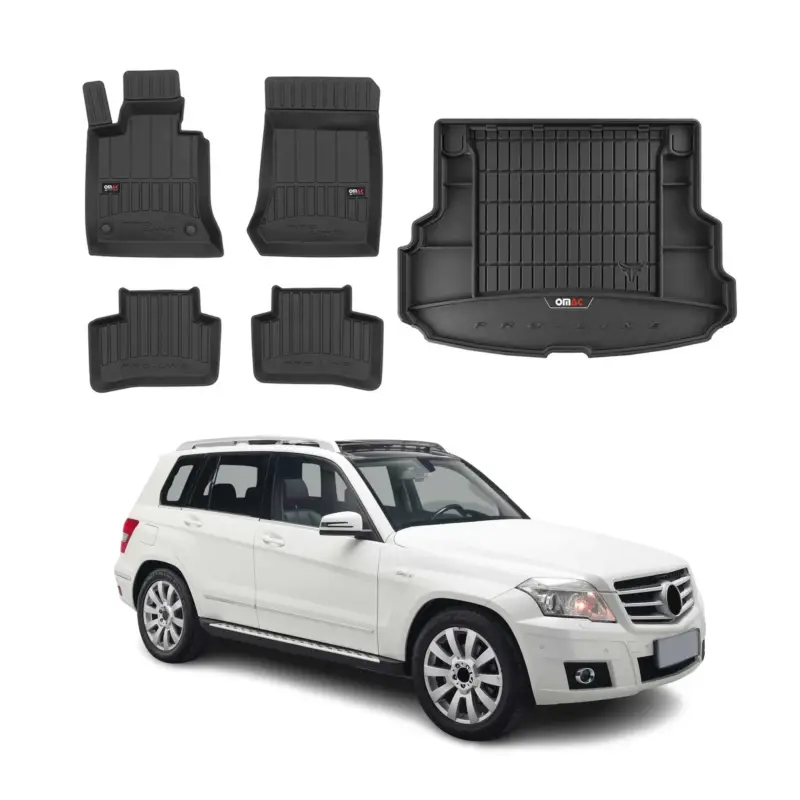 Super-Preis OMAC Fußmatten & Kofferraumwanne Set für Mercedes GLK X204 2008-2015 Gummi 5x