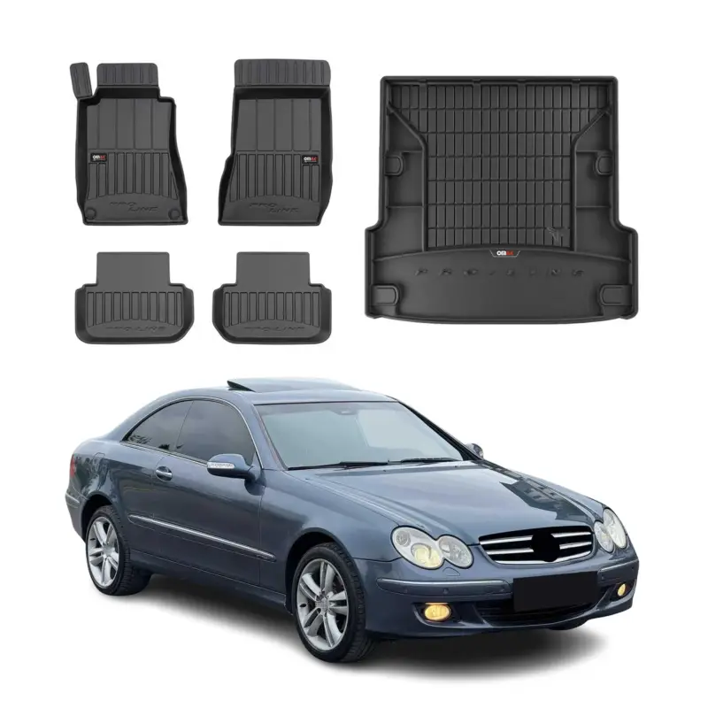 OMAC Fußmatten & Kofferraumwanne Set für Mercedes CLK C209 2002-2009 Gummi 5x Letzte Chance