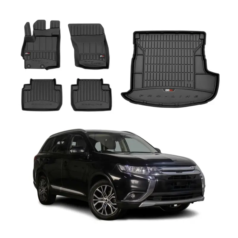 Bestseller OMAC Fußmatten & Kofferraumwanne Set für Mitsubishi Outlander 2012-2015 Gummi 5x
