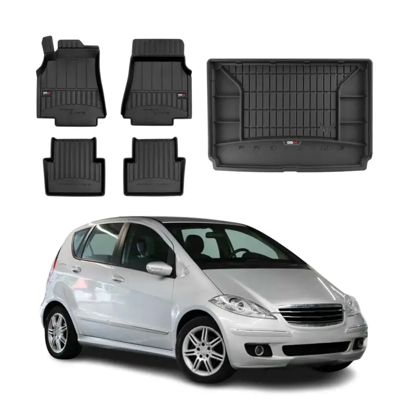 Preisreduziert OMAC Fußmatten & Kofferraumwanne Set für Mercedes A Klasse W169 2004-2012 Gummi