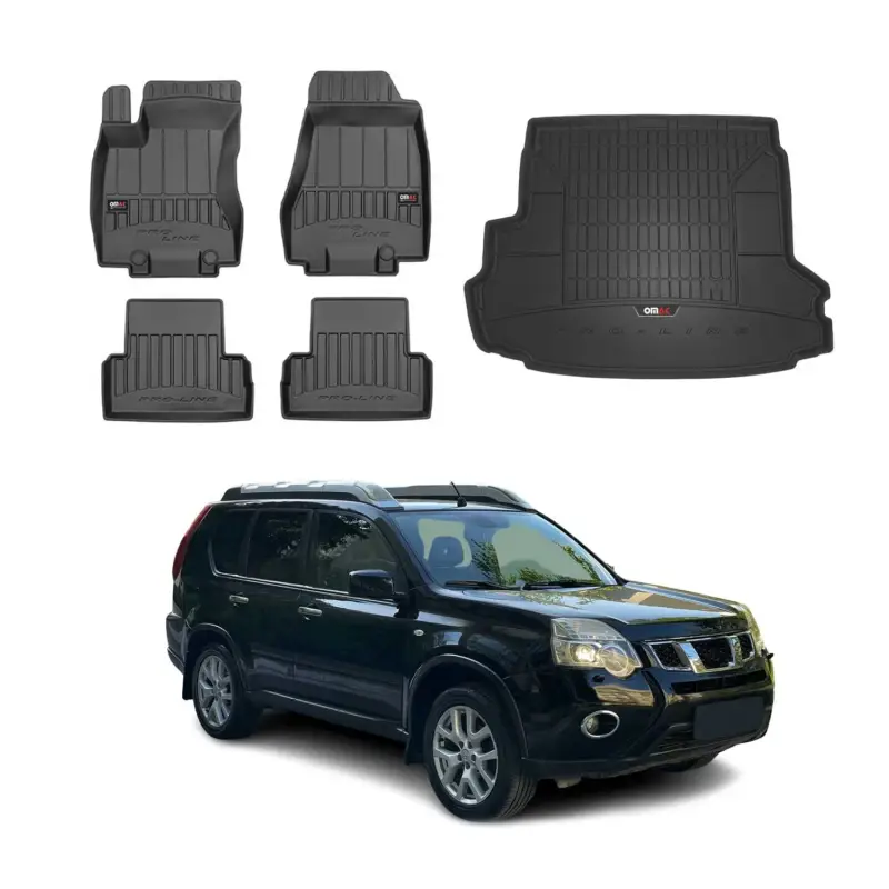 Sale OMAC Fußmatten & Kofferraumwanne Set für Nissan X-Trail T31 2008-2013 Gummi 5x