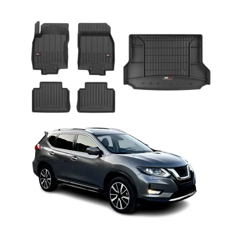 Geprüft OMAC Fußmatten & Kofferraumwanne Set für Nissan X-Trail T32 2017-2021 Gummi 5x
