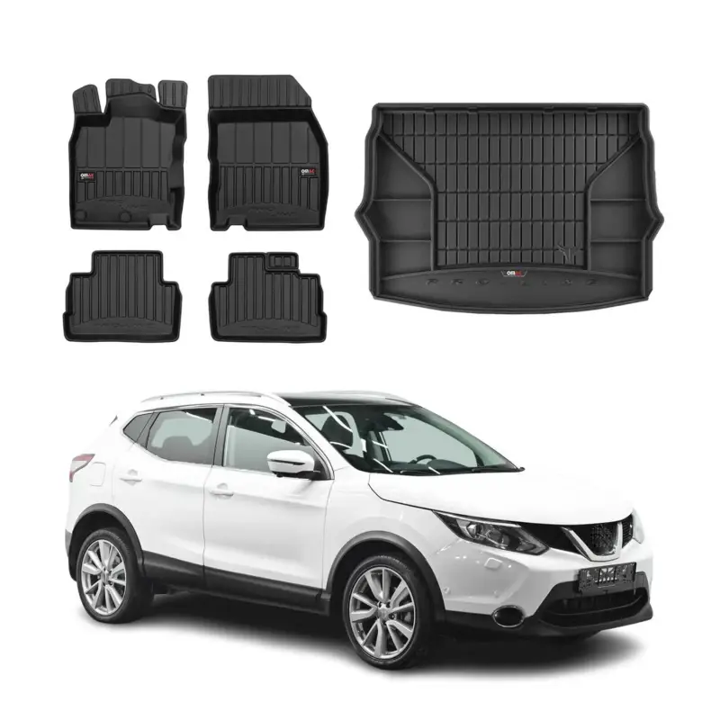 Preiswert OMAC Fußmatten & Kofferraumwanne Set für Nissan Qashqai 2013-2021 Gummi TPE 5x