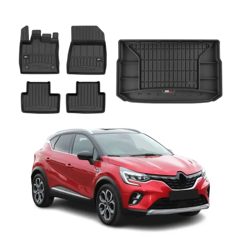 Sofort Bestellen OMAC Fußmatten & Kofferraumwanne Set für Renault Captur 2019-2026 Gummi TPE 5x