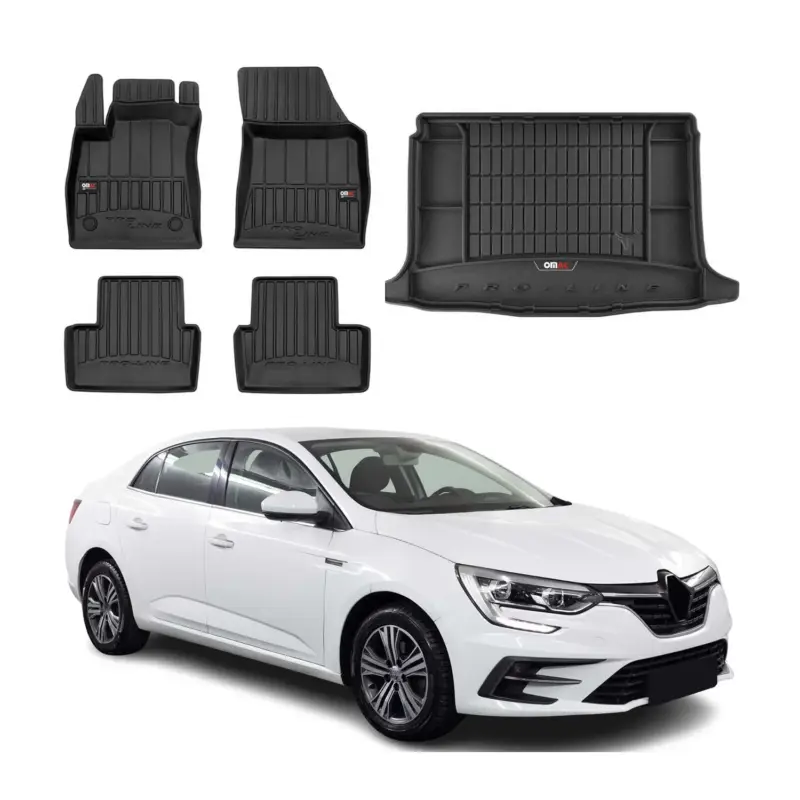 OMAC Fußmatten & Kofferraumwanne Set für Renault Megane 2016-2022 Gummi TPE 5x Bestseller
