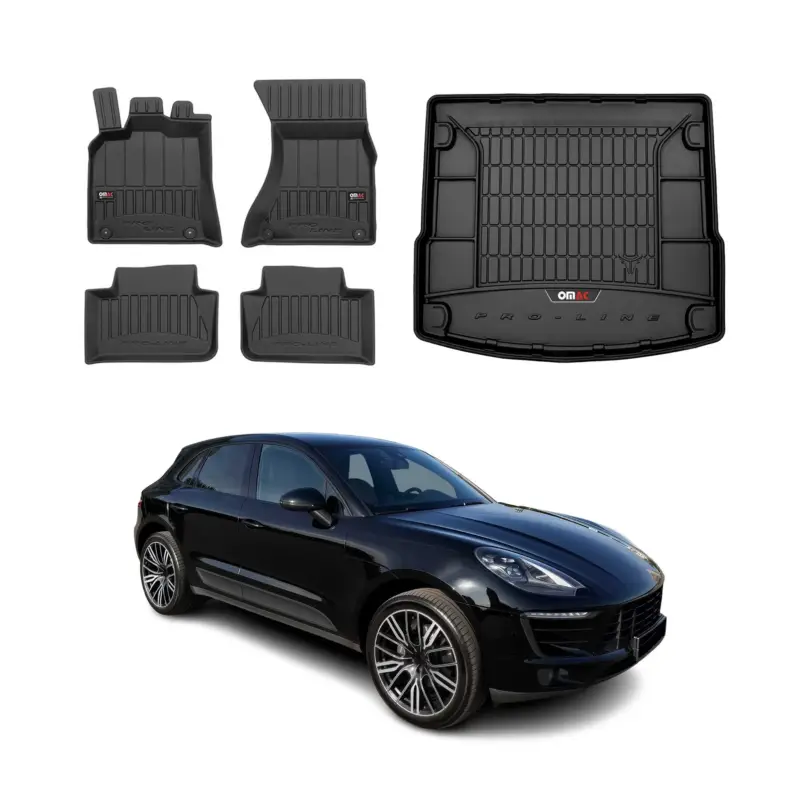 Preiswert OMAC Fußmatten & Kofferraumwanne Set für Porsche Macan 2014-2018 Gummi 5x