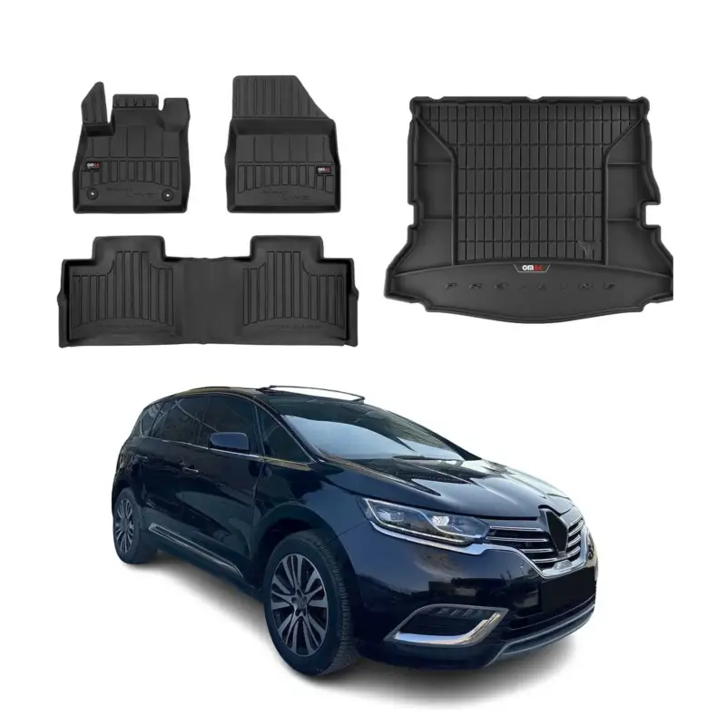 Nur Für Kurze Zeit OMAC Fußmatten & Kofferraumwanne Set für Renault Espace mk5 2015-2023 Gummi 4x