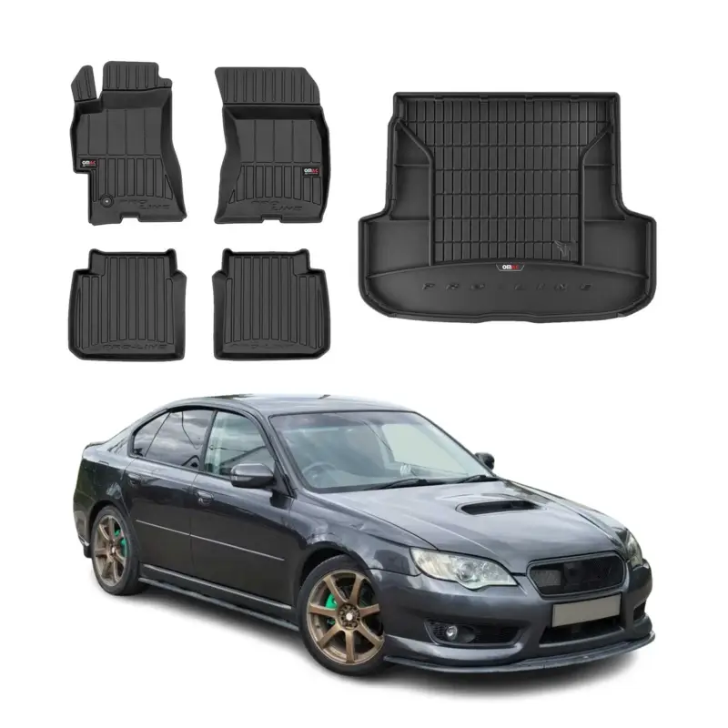 OMAC Fußmatten & Kofferraumwanne Set für Subaru Legacy 2003-2009 Gummi 5x Meistverkauft
