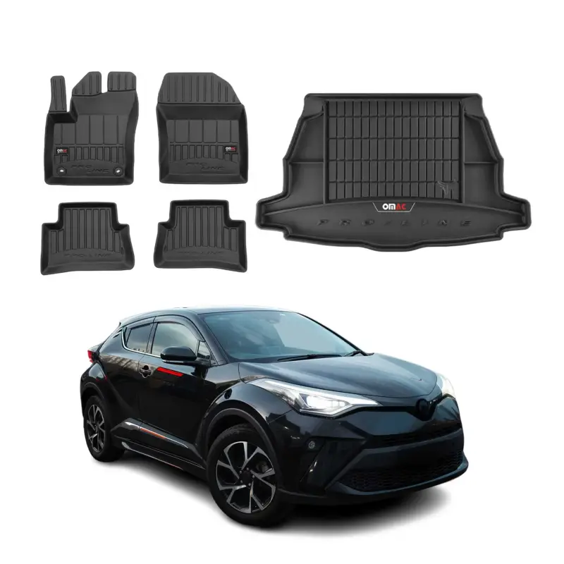 OMAC Fußmatten & Kofferraumwanne Set für Toyota C-HR 2016-2023 Gummi Schwarz 5x Online Kaufen