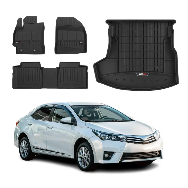 Nur Heute OMAC Fußmatten & Kofferraumwanne Set für Toyota Corolla E160 2013-2019 Gummi 4x