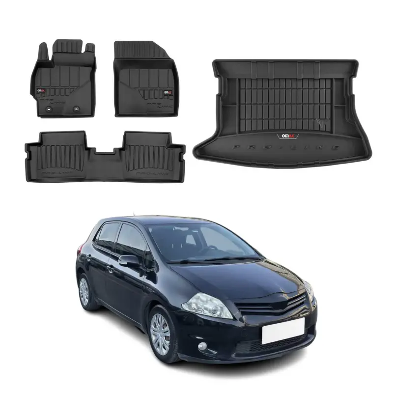OMAC Fußmatten & Kofferraumwanne Set für Toyota Auris 2006-2013 Gummi Schwarz 4x Preiswert