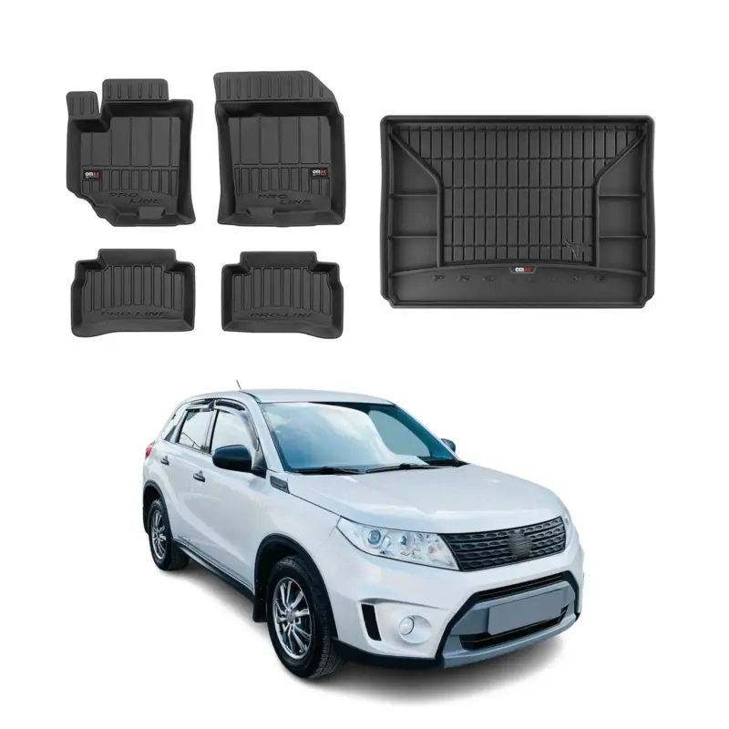 Markenprodukt OMAC Fußmatten & Kofferraumwanne Set für Suzuki Vitara 2015-2026 Gummi 5x