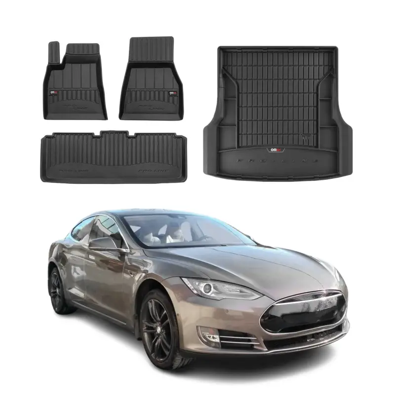OMAC Fußmatten & Kofferraumwanne Set für Tesla Model S 2013-2026 Gummi TPE 4x Günstig