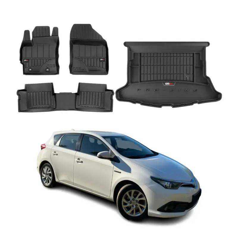 Top-Angebot OMAC Fußmatten & Kofferraumwanne Set für Toyota Auris 2012-2018 Gummi Schwarz 4x