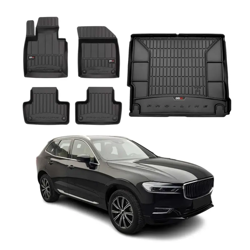 OMAC Fußmatten & Kofferraumwanne Set für Volvo XC60 2018-2026 Gummi Schwarz 5x Sonderangebot