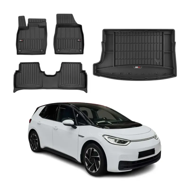 Super-Preis OMAC Fußmatten & Kofferraumwanne Set für VW ID.3 2020-2026 Gummi TPE Schwarz 4x