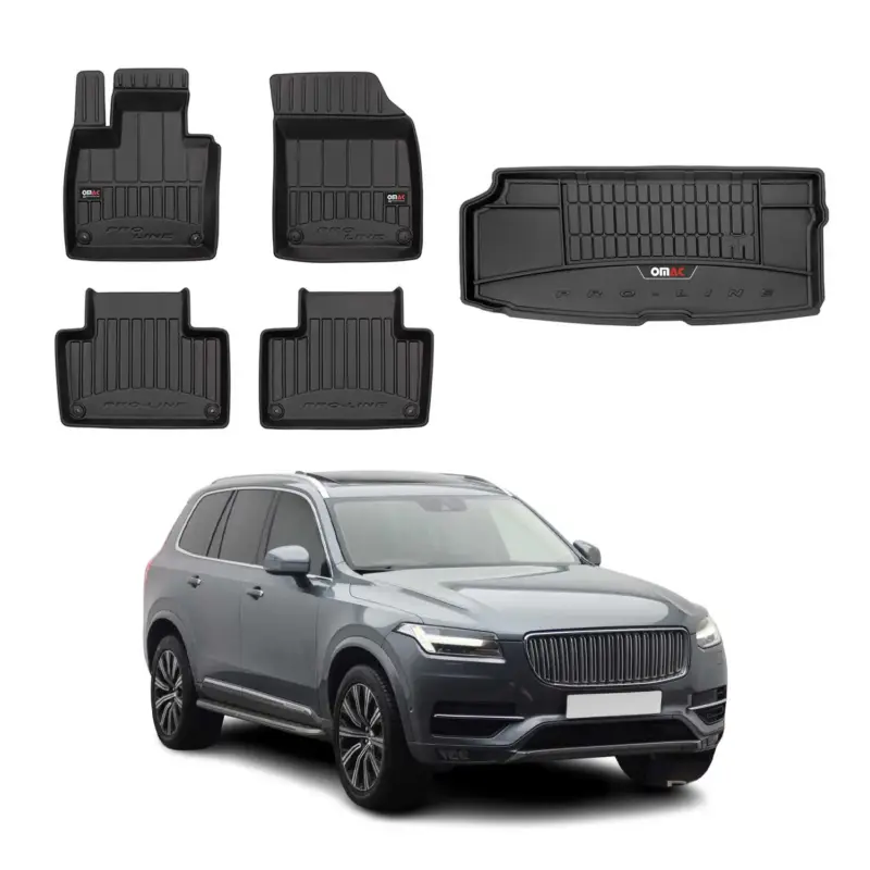 Angebot OMAC Fußmatten & Kofferraumwanne Set für Volvo XC90 2015-2019 3ohne .Reihe Gummi