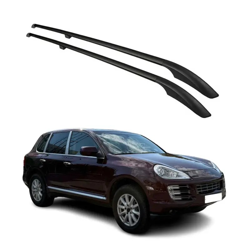 Kracherpreis Dachreling Dachgepäckträger für Porsche Cayenne 9PA 2002-2010 Alu Schwarz