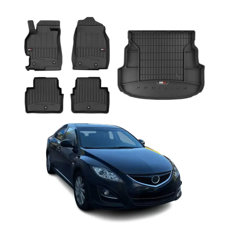 Bestpreis OMAC Fußmatten & Kofferraumwanne Set für Mazda 6 GH Kombi 2007-2012 Gummi 5x