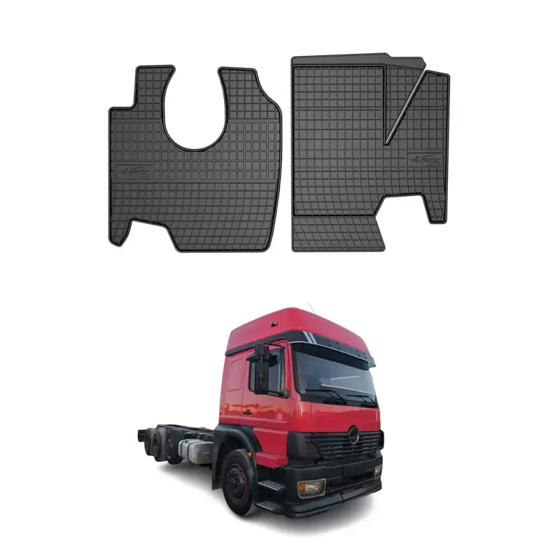 OMAC Gummi Fußmatten für Mercedes Axor 1999-2004 Automatten Gummi Schwarz 2tlg Schneller Versand