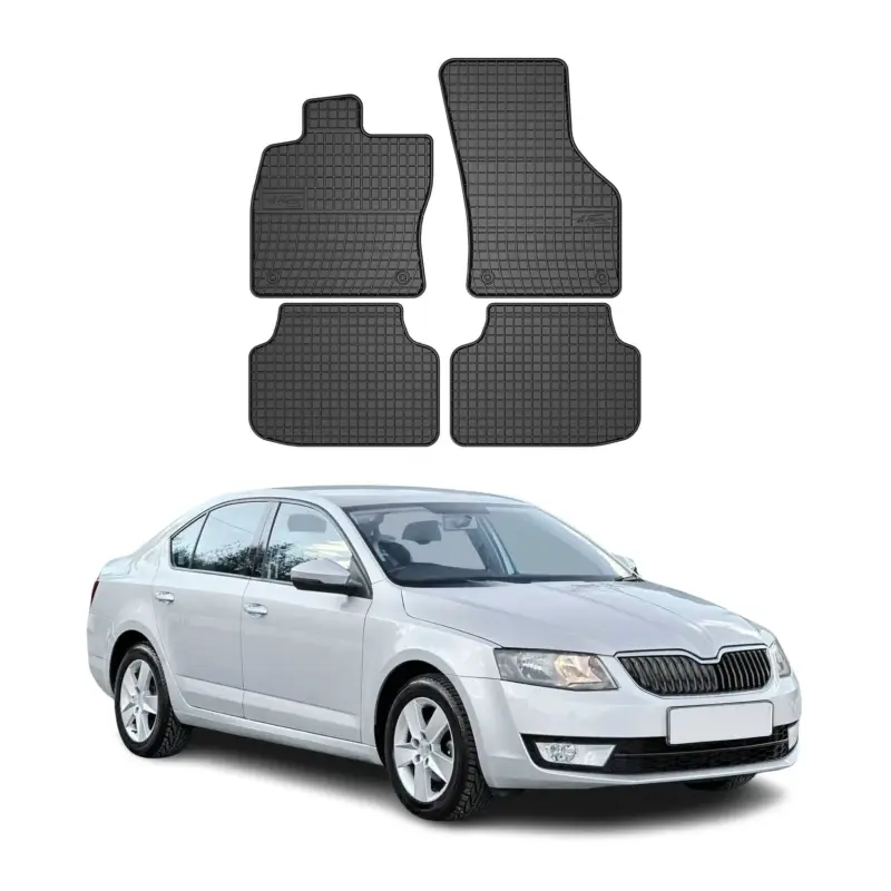OMAC Gummi Fußmatten für Skoda Octavia 2012-2019 Automatten Gummi Schwarz 4tlg Top-Angebot