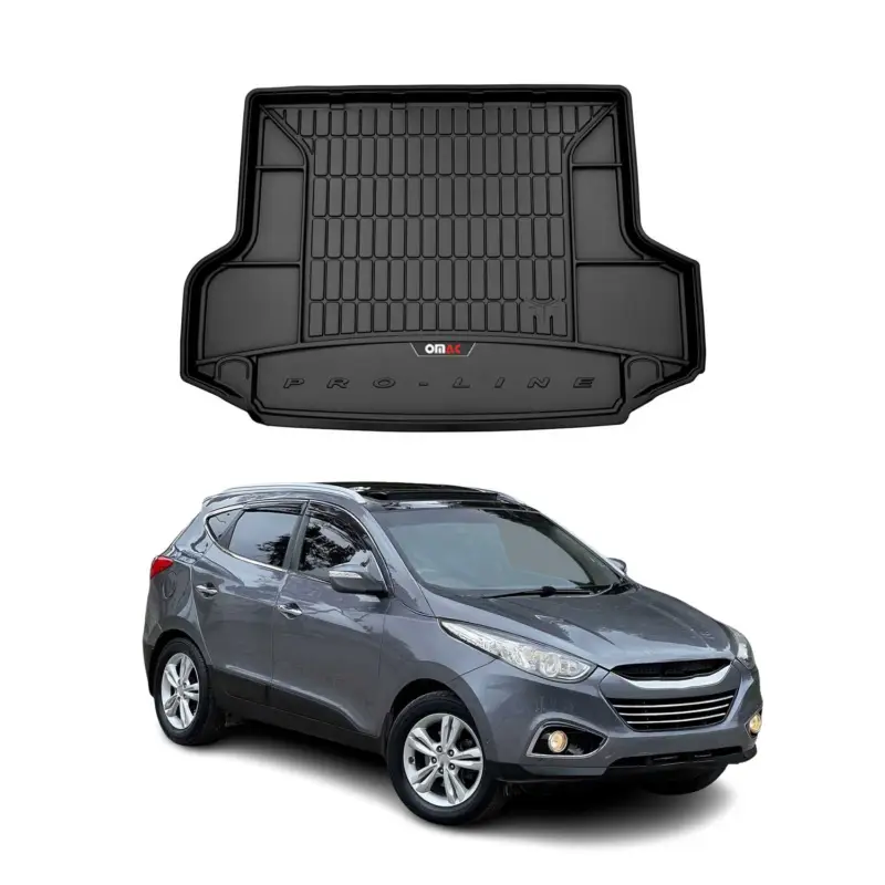 Günstig OMAC Gummi Kofferraumwanne für Hyundai ix35 2009-2015 TPE Laderaumwanne Schwarz
