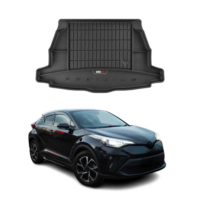 Geprüft OMAC Gummi Kofferraumwanne für Toyota C-HR 2016-2023 TPE Laderaumwanne Schwarz