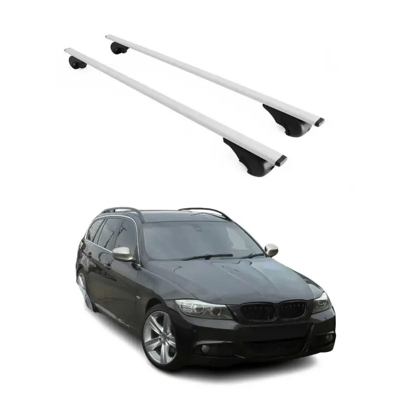 Markenware Dachträger Grundtäger für BMW 3er E91 Touring 2004-2012 75kg Metall Silber 2 tlg