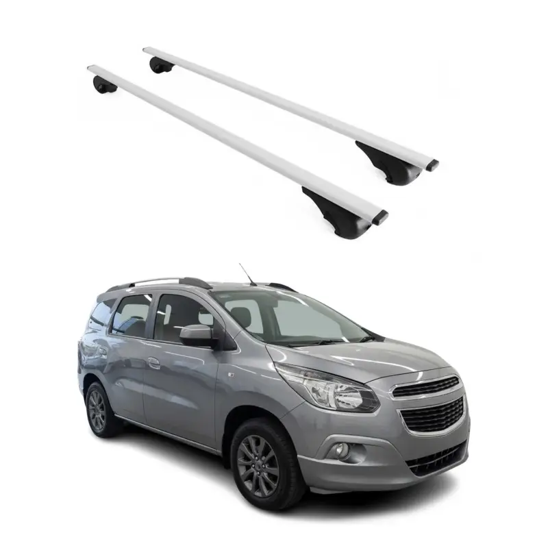 Dachträger Grundtäger für Chevrolet Spin 2012-2016 75kg Metall Silber 2 tlg Geprüft