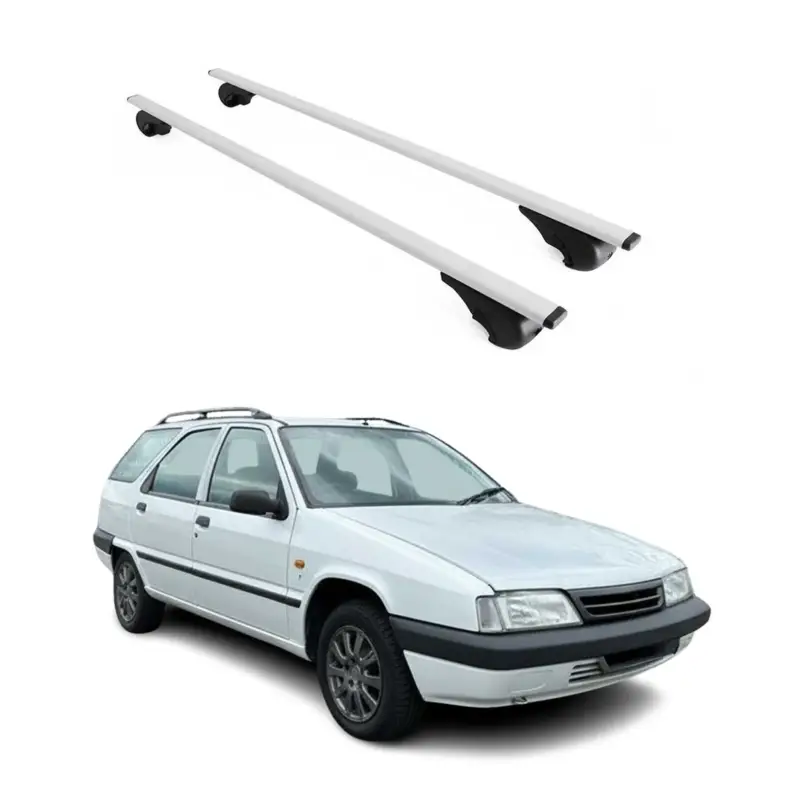Schnäppchen Dachträger Grundtäger für Citroen ZX Kombi 1994-1998 75kg Metall Silber 2 tlg