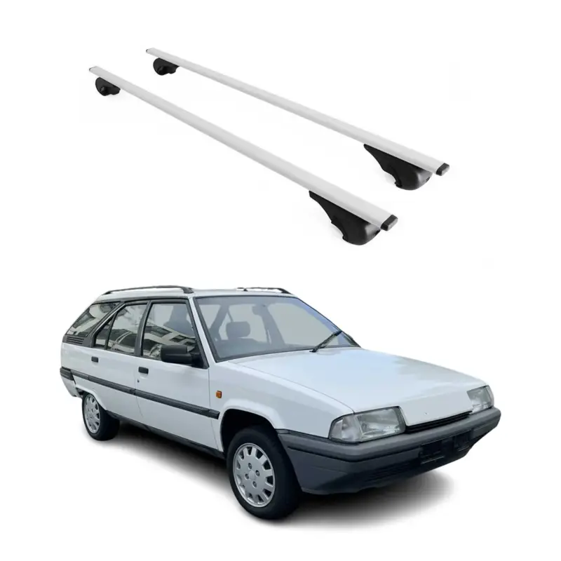 Nur Für Kurze Zeit Dachträger Grundtäger für Citroen BX Kombi 1982-1995 75kg Metall Silber 2 tlg