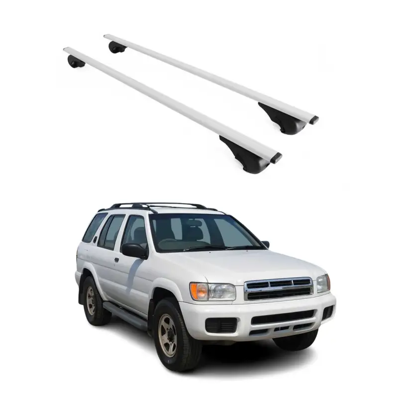 Meistverkauft Dachträger Grundtäger für Nissan Pathfinder 1996-2004 75kg Metall Silber 2 tlg