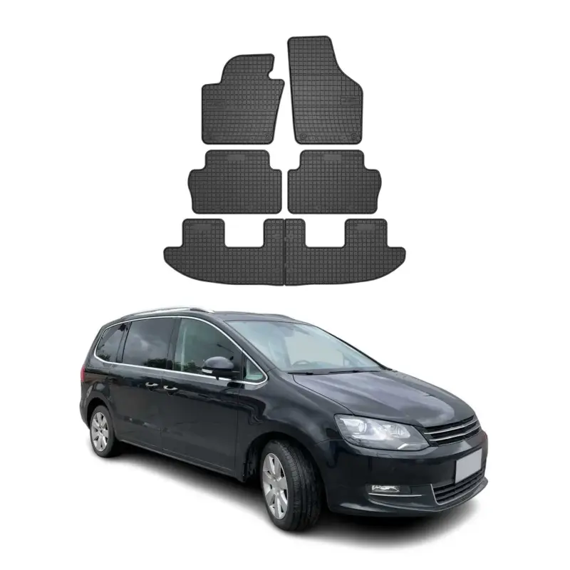 Sale OMAC Gummi Fußmatten für VW Sharan 2010-2023 Automatten Gummi Schwarz 6tlg