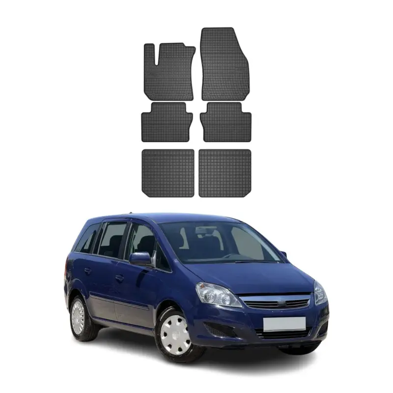 OMAC Gummi Fußmatten für Opel Zafira B 2005-2015 Automatten Gummi Schwarz 6tlg Neuheit