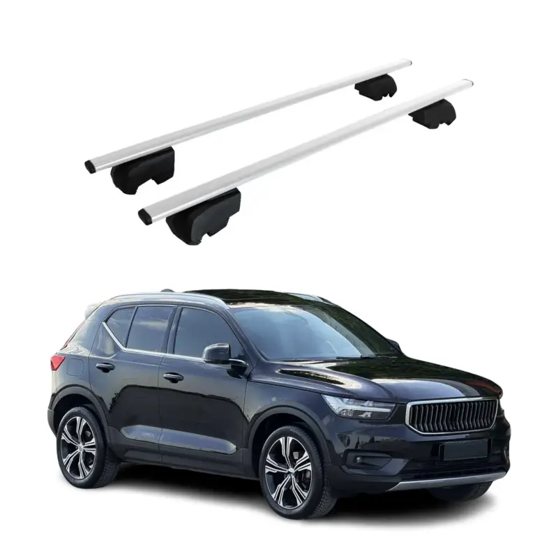 Zertifiziert Dachträger Gepäckträger für Volvo XC40 2018-2023 Grundträger ABE Silber 2x