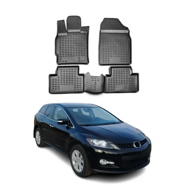 OMAC Gummimatten Fußmatten für Mazda CX-7 2006-2014 TPE Automatten Schwarz 4x Angebot
