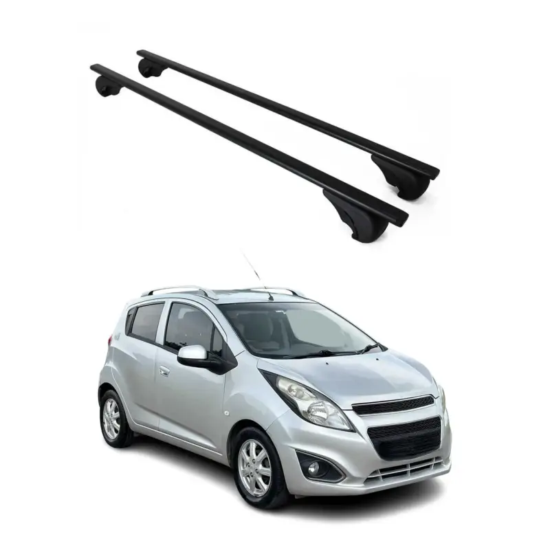 Dachträger Grundtäger für Chevrolet Spark M300 2010-2015 75kg Metall Schwarz 2x Top-Angebot
