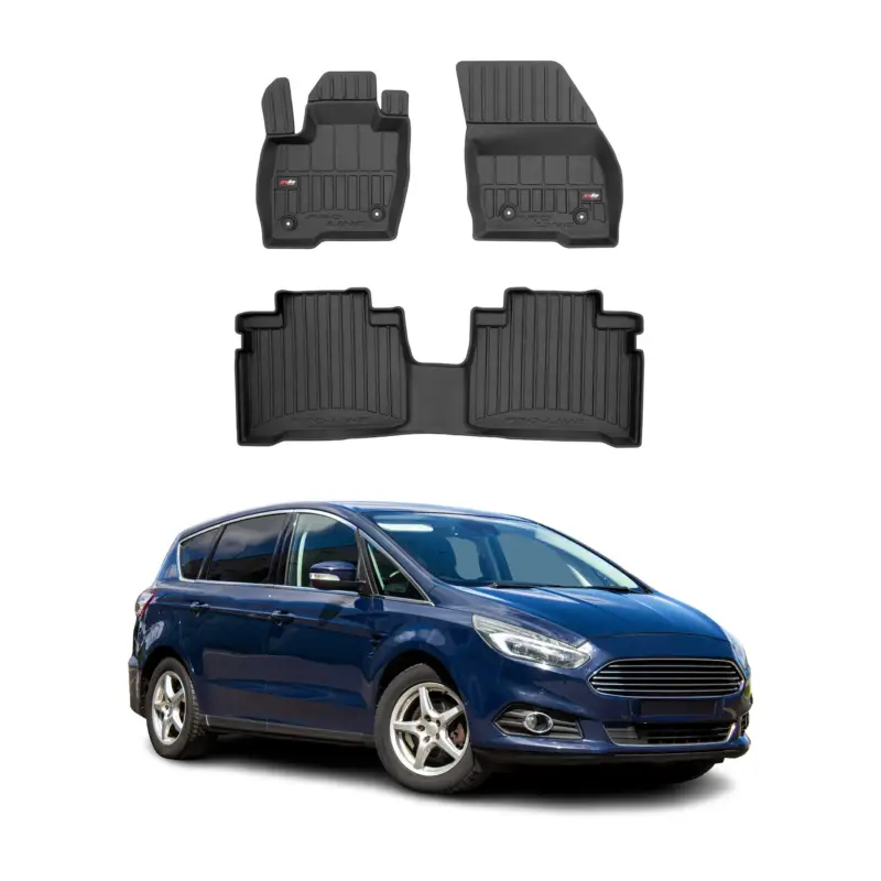 Jetzt Kaufen OMAC Gummi Fußmatten für Ford S-Max 2 2015-2018 Premium TPE Automatten 3tlg