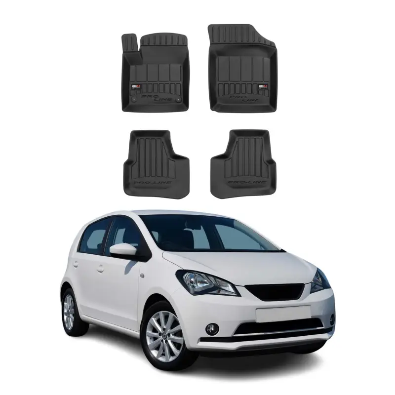 OMAC Gummi Fußmatten für Seat Mii 2011-2019 Premium TPE 3D Automatten Schwarz 4x Top-Angebot