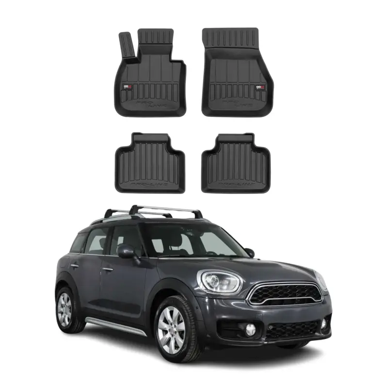 OMAC Gummi Fußmatten für Mini Countryman F60 2017-2024 Premium Gummi Schwarz 4x Aktuell