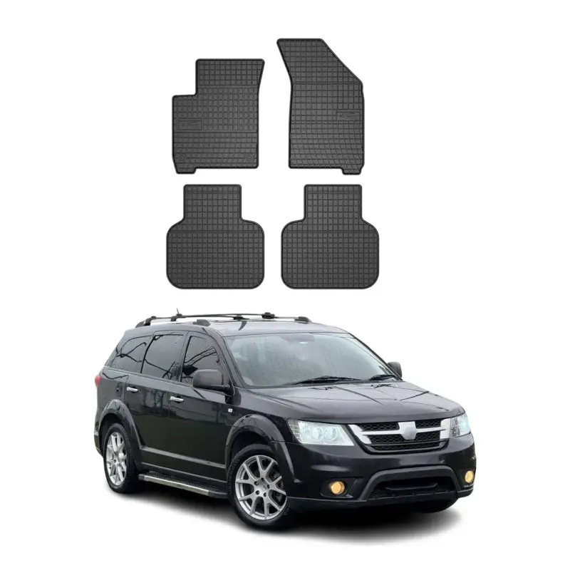 OMAC Gummi Fußmatten für Fiat Freemont 2011-2016 Automatten Gummi TPE Schwarz 4x Preiswert