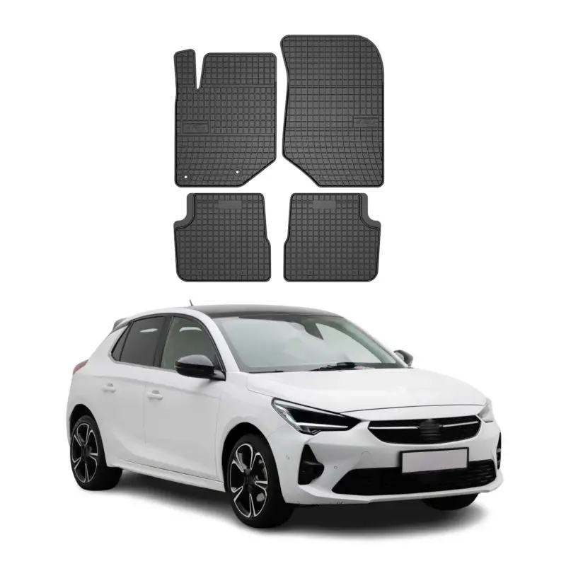 Gummi Fußmatten für Opel Corsa F 2019-2026 Automatten Gummi TPE Schwarz 4x Sale